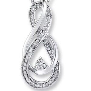 Infinity Symbol Necklace Diamond Accents Sterling Silver